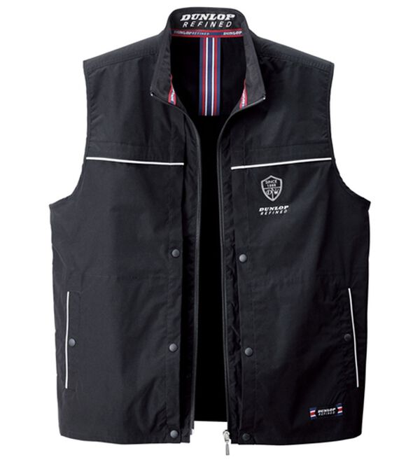 「＜ダンロップ・リファインド＞手ぶらでお出かけ便利ベスト（メンズベスト）」｜ブラック