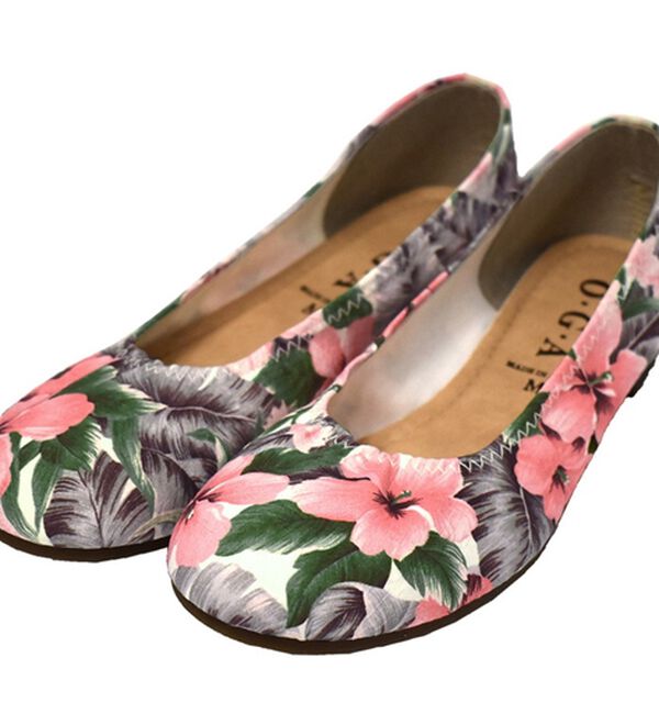 RANAN（ラナン）の「日本製カジュアルシューズ（フラットシューズ）」｜ピンク花柄