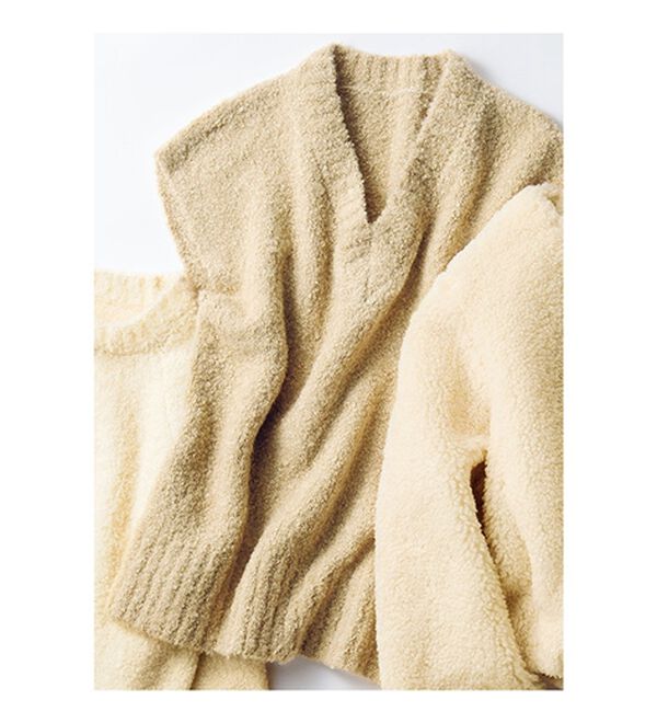 VINNO（ヴィノ）の「ウール入ブークレニットベスト（ベスト）」｜詳細画像