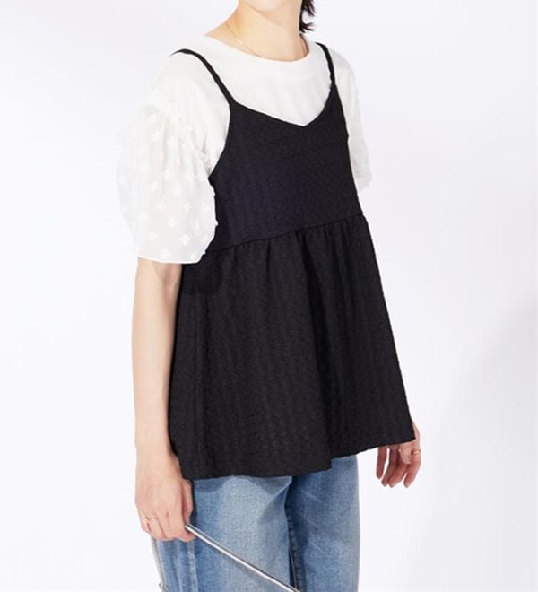 BELLUNA（ベルーナ）の「袖シアードット切替プルオーバー（カットソー）」｜詳細画像