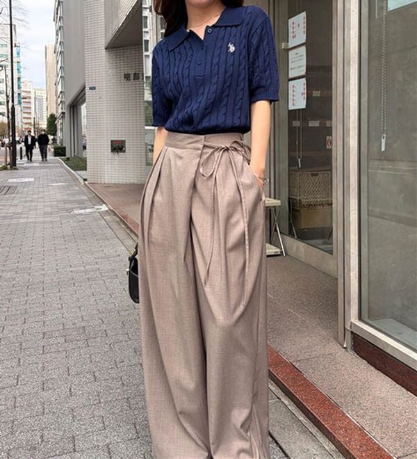 RANAN（ラナン）の「＜U.S.POLO ASSN.＞半袖ケーブルポロニット（シャツ）」｜詳細画像