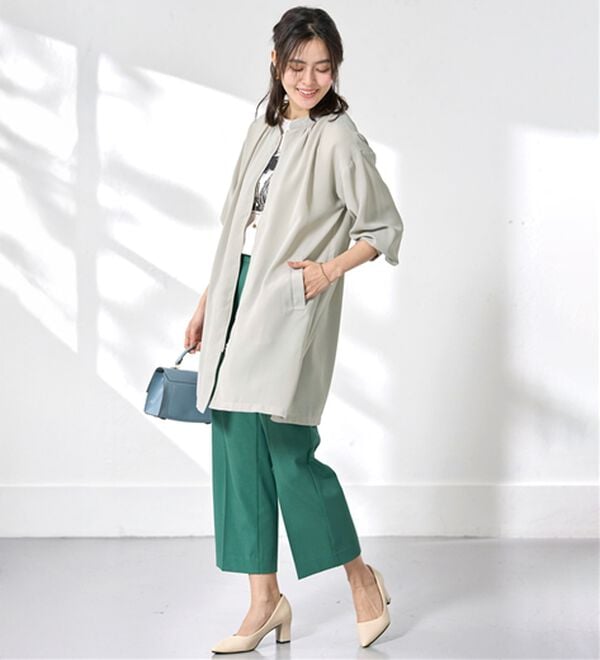 BELLUNA（ベルーナ）の「とろみ素材イージーケアロング丈ジャケット（その他ジャケット）」｜詳細画像