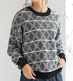 BELLUNA（ベルーナ）の「幾何柄ジャカードセーター（ニット・セーター）」｜詳細画像