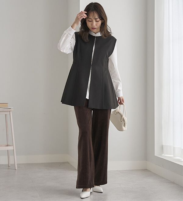 BELLUNA（ベルーナ）の「綺麗見えベロアワイドパンツ（フルレングスパンツ）」｜詳細画像