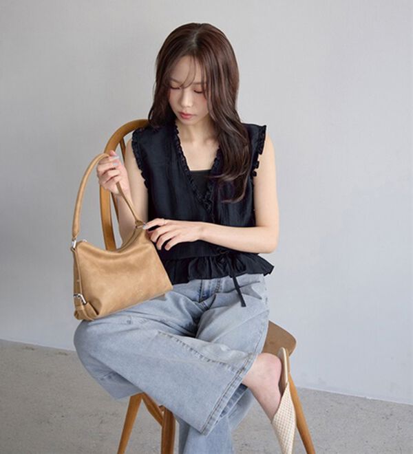 CHAN ME（チャンミ）の「カシュクールフリルブラウス（ブラウス）」｜詳細画像