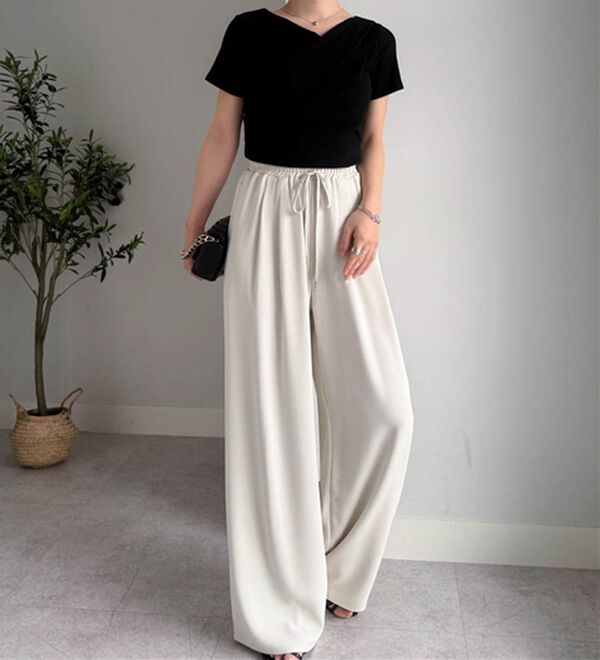 RANAN（ラナン）の「ひんやり！とろみ2タック体型カバーパンツ（フルレングスパンツ）」｜詳細画像