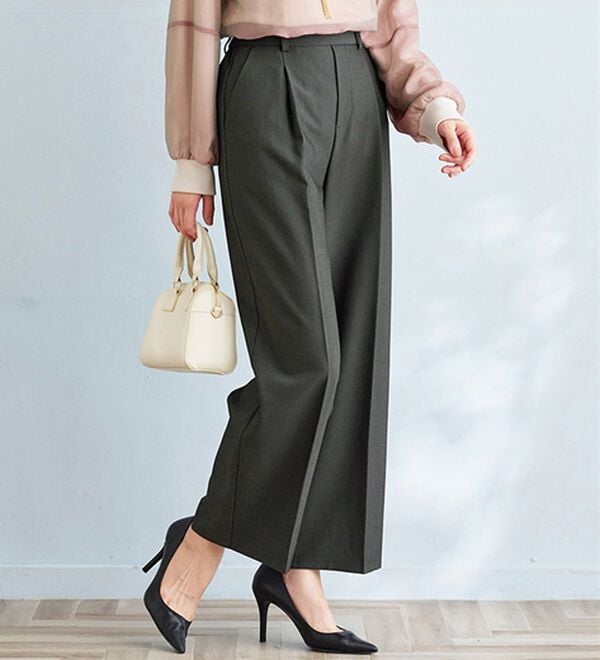 BELLUNA（ベルーナ）の「サマ見え！タック使いワイドパンツ（ワイドパンツ・ガウチョ）」｜詳細画像