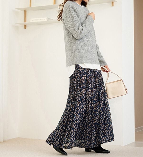 RANAN（ラナン）の「シフォンプリーツマキシスカート（ロングスカート）」｜詳細画像