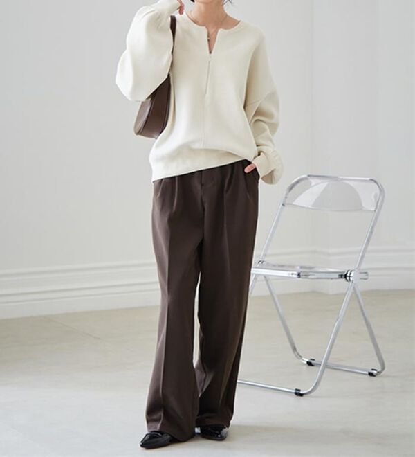 RANAN（ラナン）の「ハーフジップスウェットライクニット（ニット・セーター）」｜詳細画像