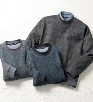 「【３色組】＜コムルヴァン・オム＞そのままお出掛け！くつろぎトレーナー（メンズトレーナー）」｜詳細画像