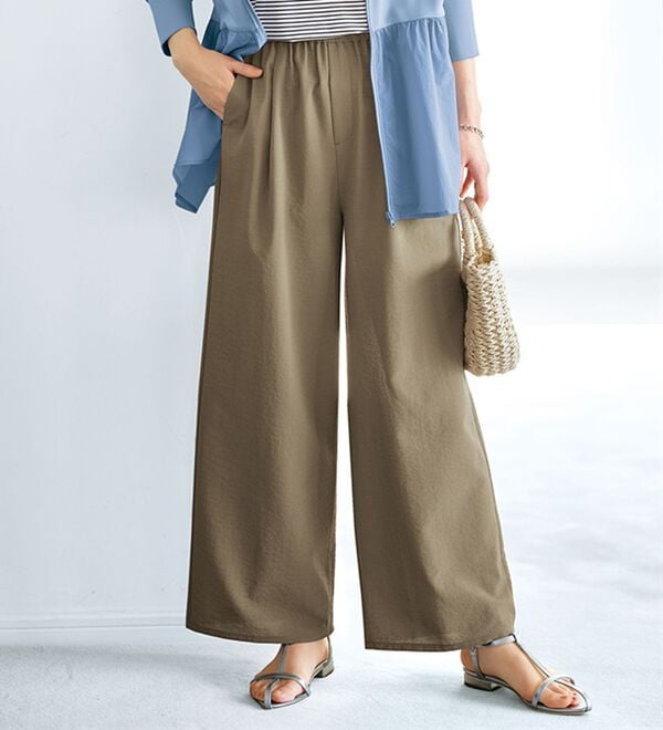 BELLUNA（ベルーナ）の「【快適Ｌａｂ．】驚きの軽さ！エアリードライワイドパンツ（ワイドパンツ・ガウチョ）」｜詳細画像