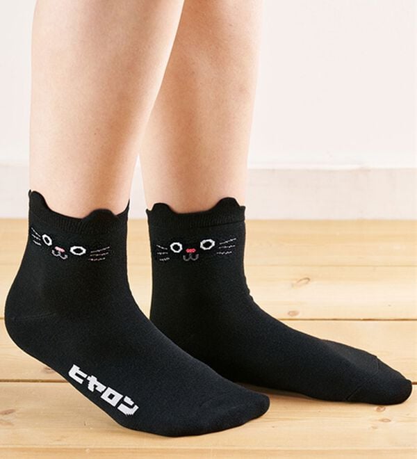 「【３足組】【ヒヤロン】ねこちゃんソックス（靴下・ストッキング）」｜詳細画像