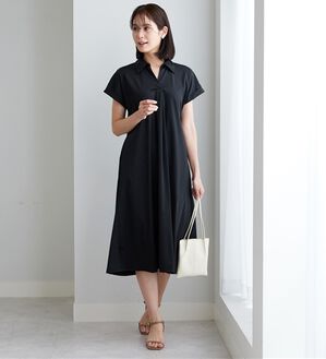 BELLUNA（ベルーナ）の「ヒンヤリ爽快！スキッパーワンピース（その他ワンピース）」｜黒