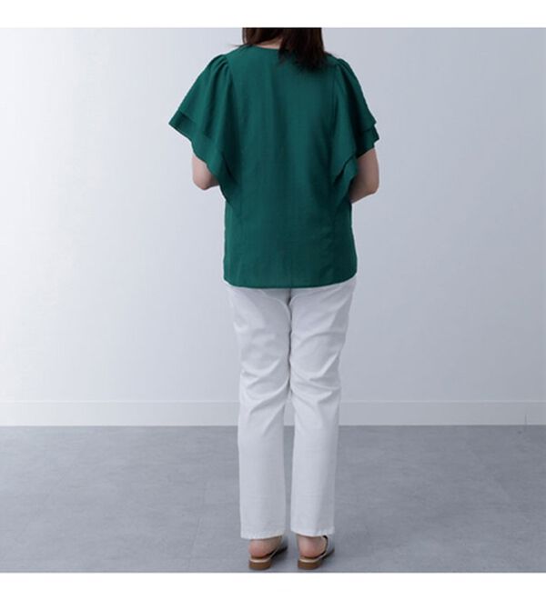 BELLUNA（ベルーナ）の「ビンテージ調素材袖フリルブラウス（ブラウス）」｜詳細画像