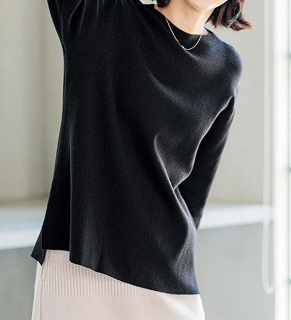 BELLUNA（ベルーナ）の「もちもち袖ボタンニットプルオーバー（ニット・セーター）」｜詳細画像