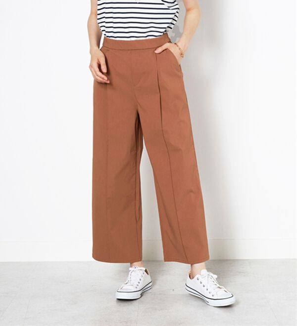 BELLUNA（ベルーナ）の「麻入りストレッチタックワイドパンツ（ワイドパンツ・ガウチョ）」｜詳細画像