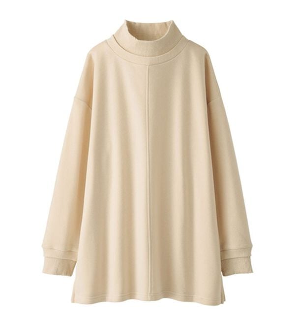 BELLUNA（ベルーナ）の「リブ使いがかわいい裏起毛トレーナー（チュニック）」｜詳細画像