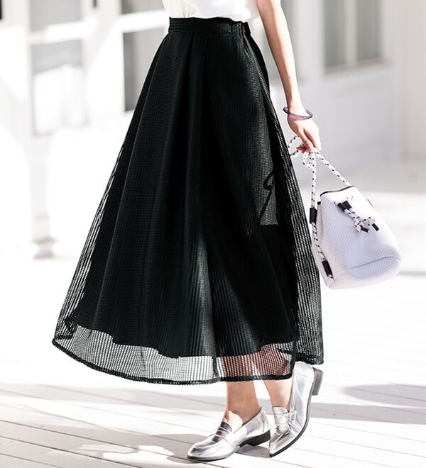 メッシュ素材フレアースカート - ベルーナ【公式】