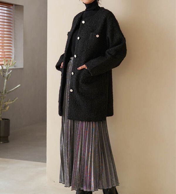 ノンブルアンペール ウール ミドル丈コート ダブルクロスウールコート – rolladex