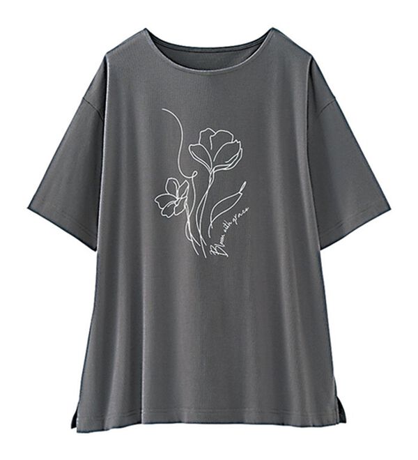 BELLUNA（ベルーナ）の「汗ジミ対策！綿混プリントＴシャツ（Tシャツ）」｜詳細画像