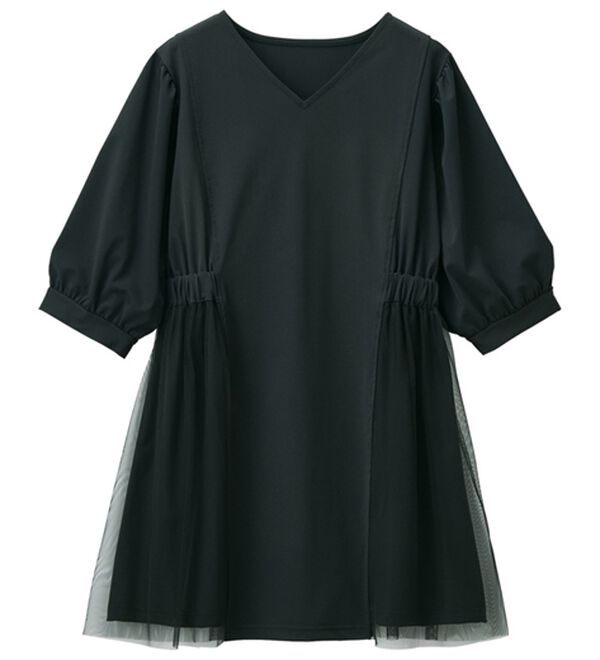 RANAN（ラナン）の「ひんやり！カットソー＆チュール切替チュニック（チュニック）」｜詳細画像