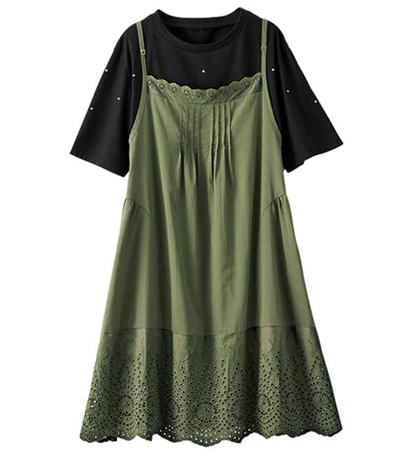 BELLUNA（ベルーナ）の「刺しゅう使いキャミチュニックアンサンブル（チュニック）」｜詳細画像