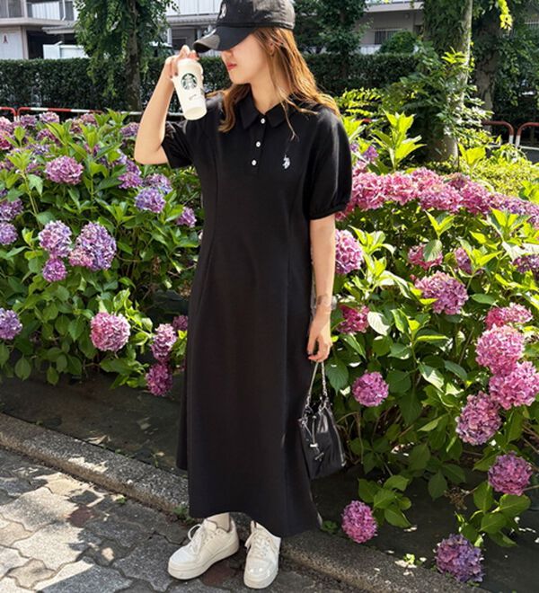 GeeRA（ジーラ）の「【Ｕ．Ｓ．ＰＯＬＯＡＳＳＮ】ポロ衿ワンピ―ス（その他ワンピース）」｜詳細画像