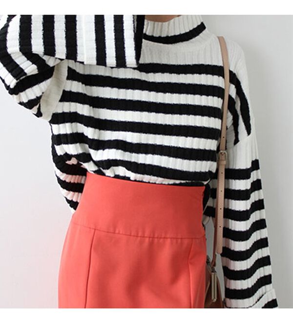 GeeRA（ジーラ）の「ワイドスリーブショート丈リブニット（ニット・セーター）」｜詳細画像