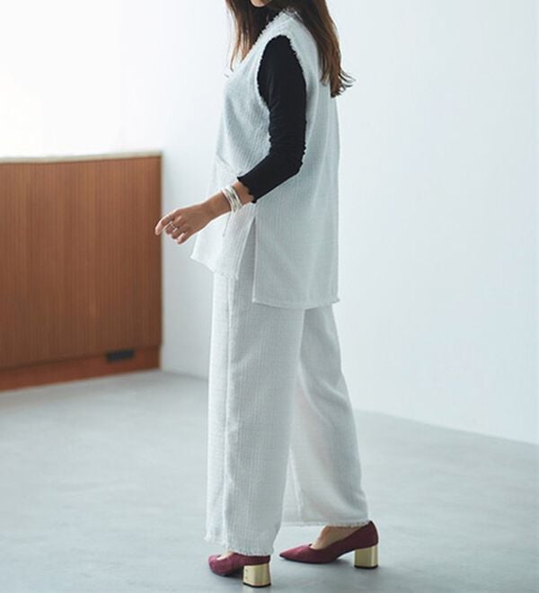 RANAN（ラナン）の「深Ｖツイードベスト（チュニック）」｜詳細画像