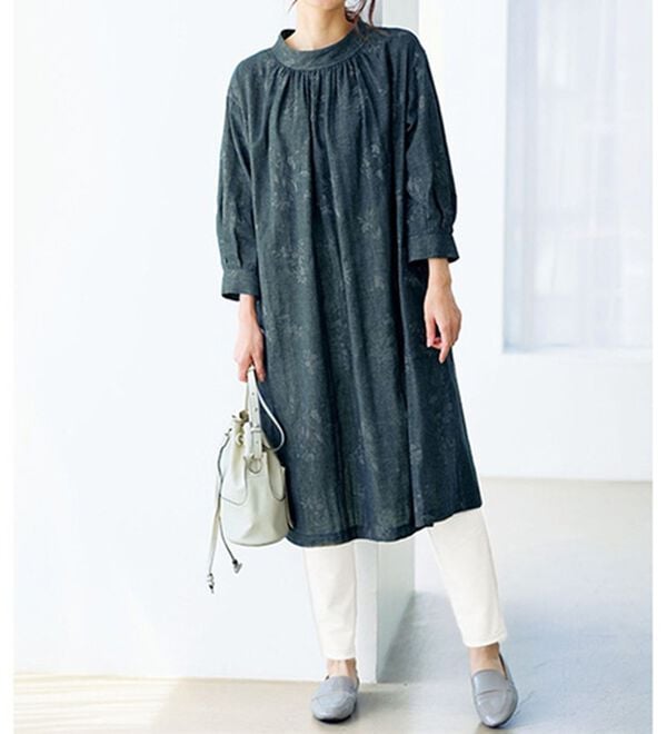 BELLUNA（ベルーナ）の「オーガニックコットンダブルガーゼプリントワンピース（プリントワンピース）」｜詳細画像