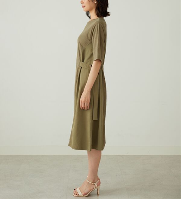 BELLUNA（ベルーナ）の「サイドバックル異素材切替ワンピース（その他ワンピース）」｜詳細画像