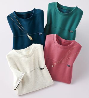 ルフラン（ルフラン）の「【４色組】ステッチ使いゆったりプルオーバー（カットソー）」｜詳細画像