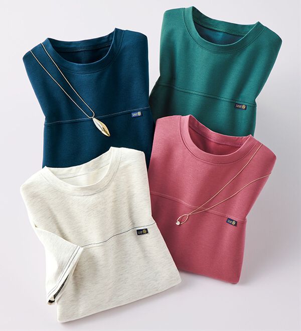 ルフラン（ルフラン）の「【４色組】ステッチ使いゆったりプルオーバー（カットソー）」｜詳細画像