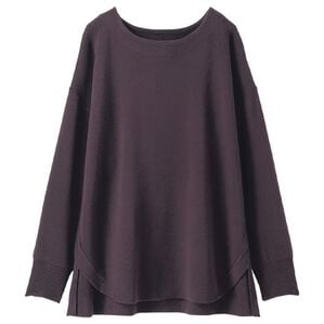 BELLUNA（ベルーナ）の「ミラノリブ素材裾ラウンドプルオーバー（ニット・セーター）」｜パープル