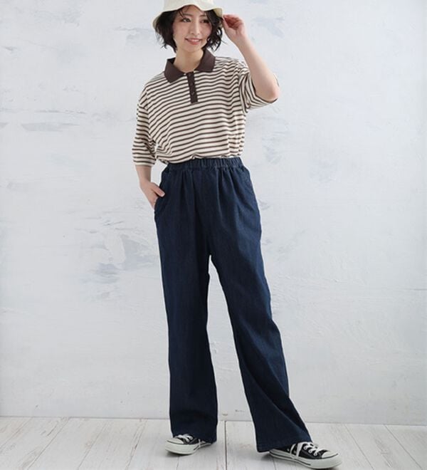 A HAPPY MARILYN（アハッピーマリリン）の「【Ｌ～８Ｌ】伸びるが正義「推し」デニムパンツ（フルレングスパンツ）」｜詳細画像