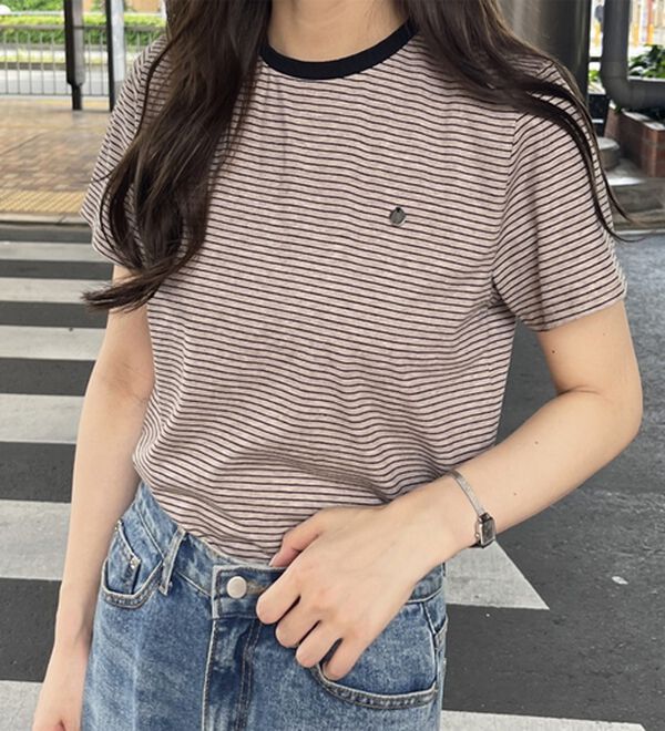 GeeRA（ジーラ）の「ボーダー配色Ｔシャツ（カットソー）」｜詳細画像