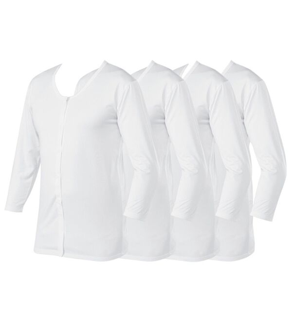 4枚組】抗菌防臭・マイクロファイバー裏起毛あったかインナー4枚組