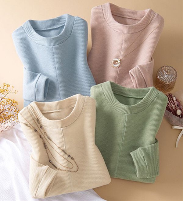 LAVIENNE（ラヴィエンヌ）の「チクチクしにくいニット見えプルオーバー（ニット・セーター）」｜詳細画像