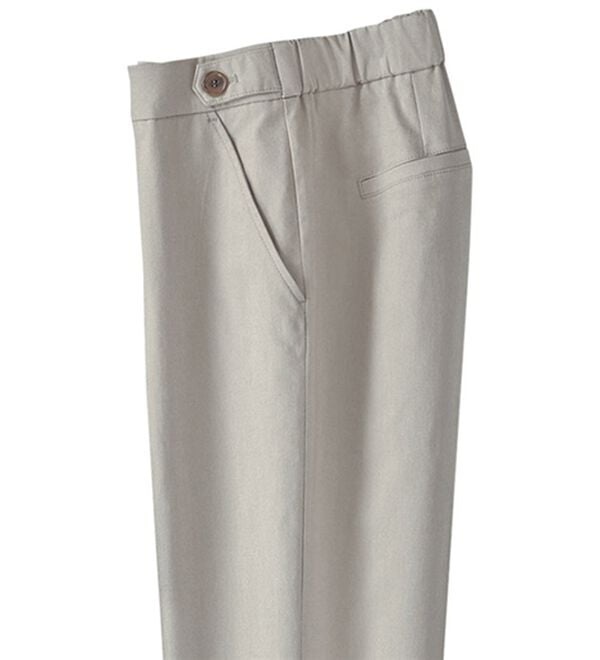 BELLUNA（ベルーナ）の「テンセル（ＴＭ）繊維混裏起毛ストレートパンツ（フルレングスパンツ）」｜グレージュ