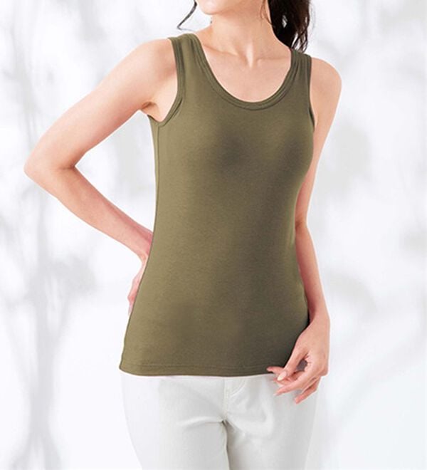 LAVIENNE（ラヴィエンヌ）の「【吸汗速乾】４０代からの綿混快適カップ付タンクトップ（ブラトップ・カップ付きインナー）」｜詳細画像