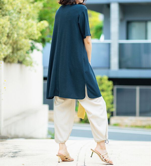 BELLUNA（ベルーナ）の「【接触冷感】かのこ素材タックデザインチュニックワンピース（その他ワンピース）」｜詳細画像