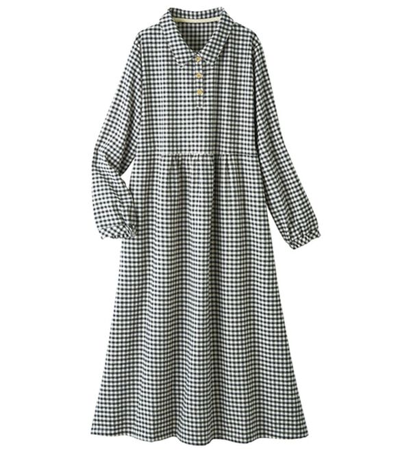 ルフラン（ルフラン）の「【３色組】綿１００％あったかロングワンピース（ロングワンピース）」｜詳細画像