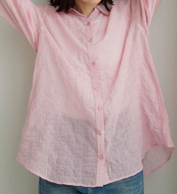 BELLUNA（ベルーナ）の「綿混テンセルぽこぽこシアーシャツチュニック（チュニック）」｜詳細画像