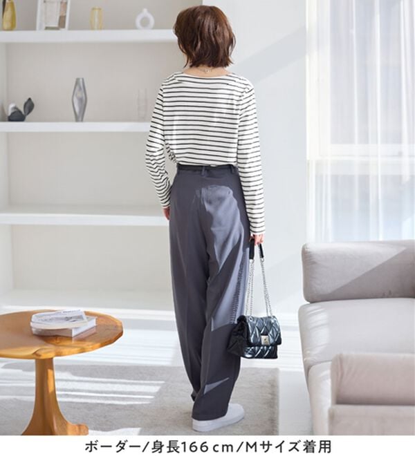 Viola e Viola（ヴィオラ エ ヴィオラ）の「柔らか綿１００％大人キレイTシャツ（カットソー）」｜詳細画像