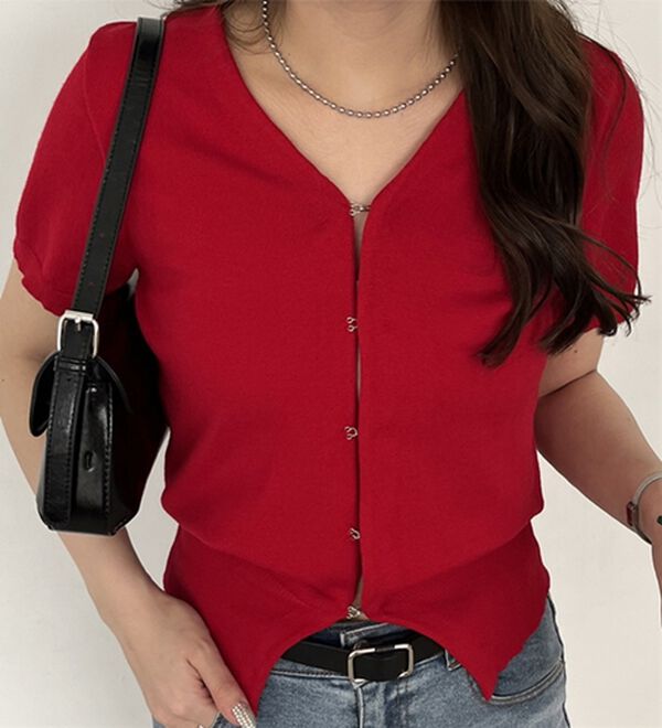 GeeRA（ジーラ）の「ホックデザインサマーカーディガン（ニットカーディガン）」｜詳細画像