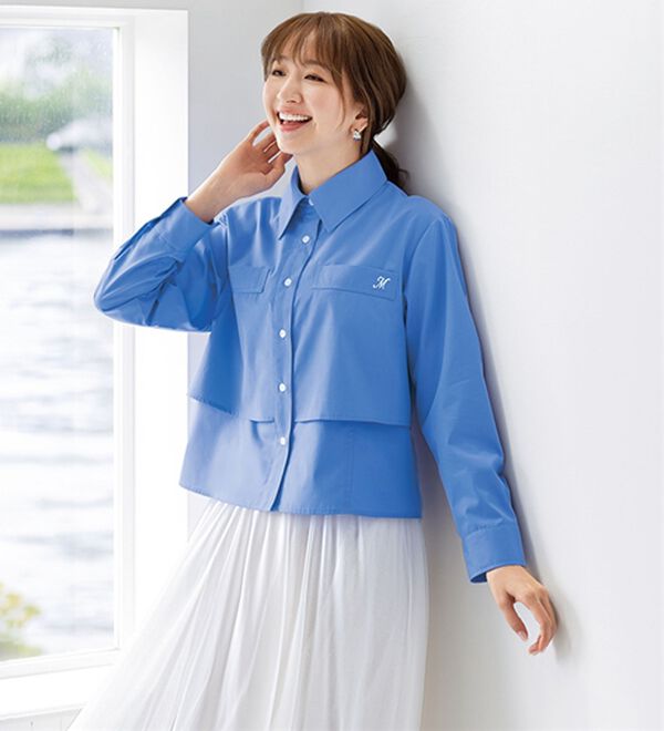 BELLUNA（ベルーナ）の「スカートやワイドパンツに合わせる重ねデザインシャツブラウス（シャツ）」｜詳細画像