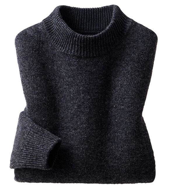 ルフラン（ルフラン）の「選べる！洗えるぬくもりウール１００％セーター（ニット・セーター）」｜チャコール2