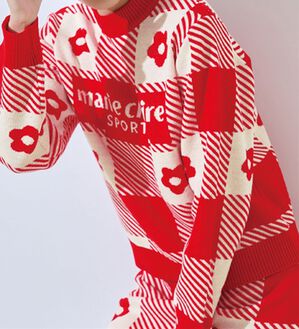 RANAN（ラナン）の「ジャカードニットプルオーバー＜ｍａｒｉｅ　Ｃｌａｉｒｅ　ＳＰＯＲＴ＞（ニット・セーター）」｜レッド系