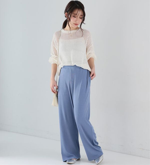 A HAPPY MARILYN（アハッピーマリリン）の「【Ｌ～８Ｌ】丈が選べる！さらトロリブイージーパンツ（ワイドパンツ・ガウチョ）」｜詳細画像