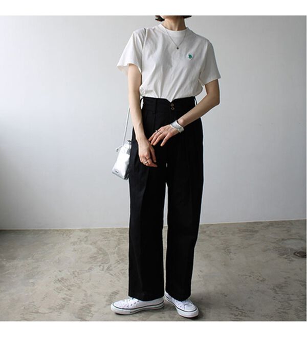 GeeRA（ジーラ）の「ハイウエストタックデザインチノパンツ（フルレングスパンツ）」｜詳細画像